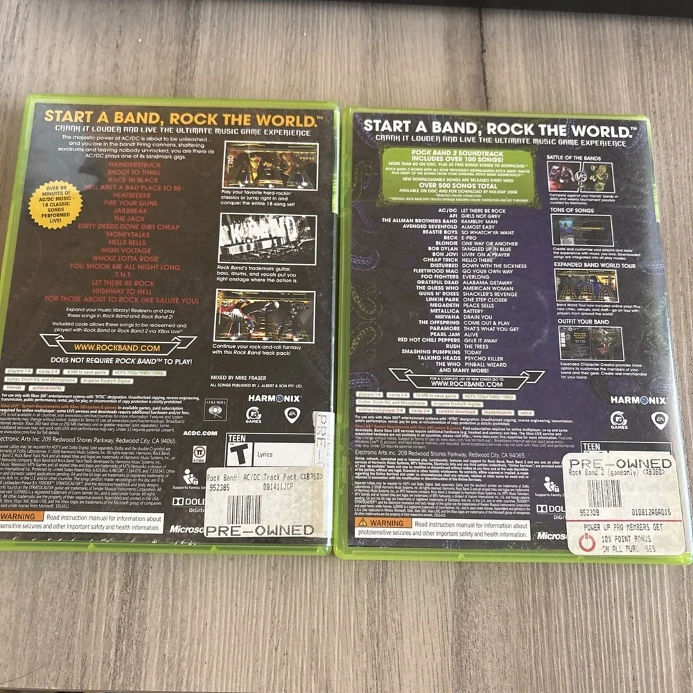 Xbox 360 Xbox Live Rock Band 2‎ & AC/DC Rock Band Track Pack Video Games